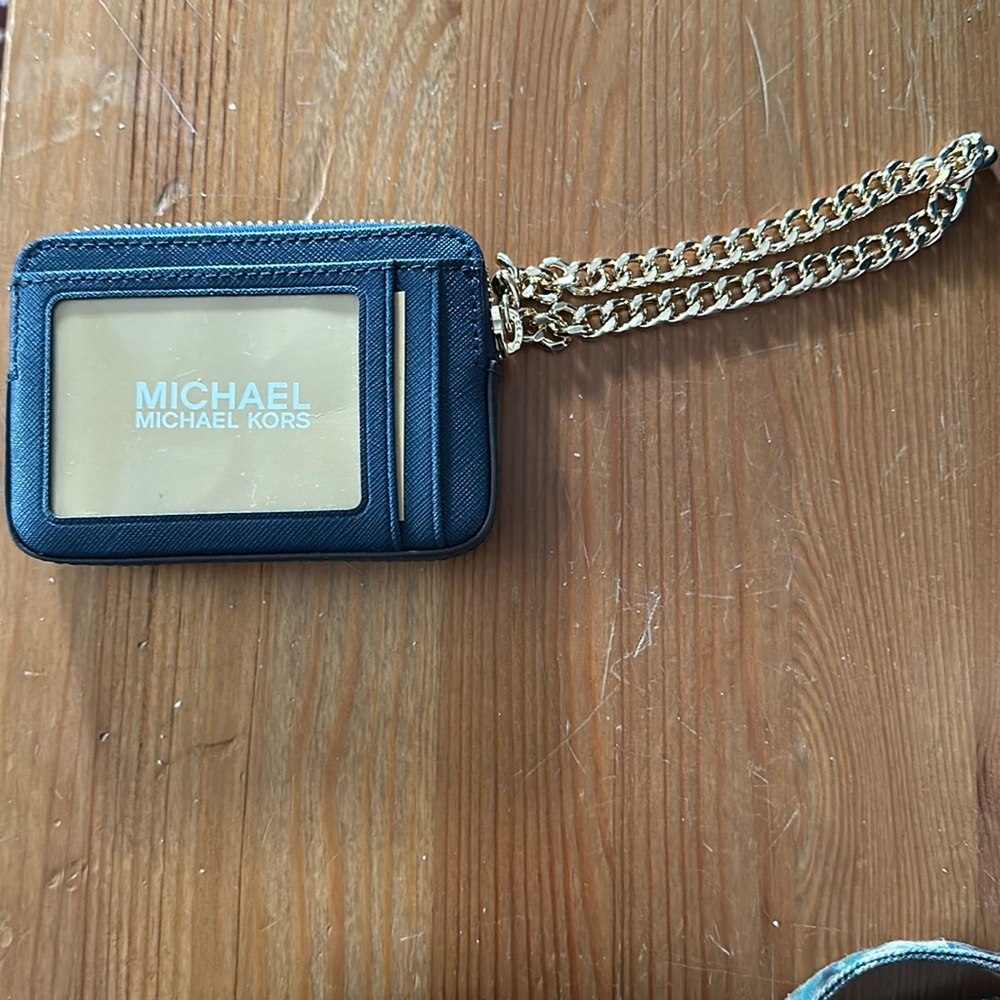 Small Navy Michael Kors card wallet